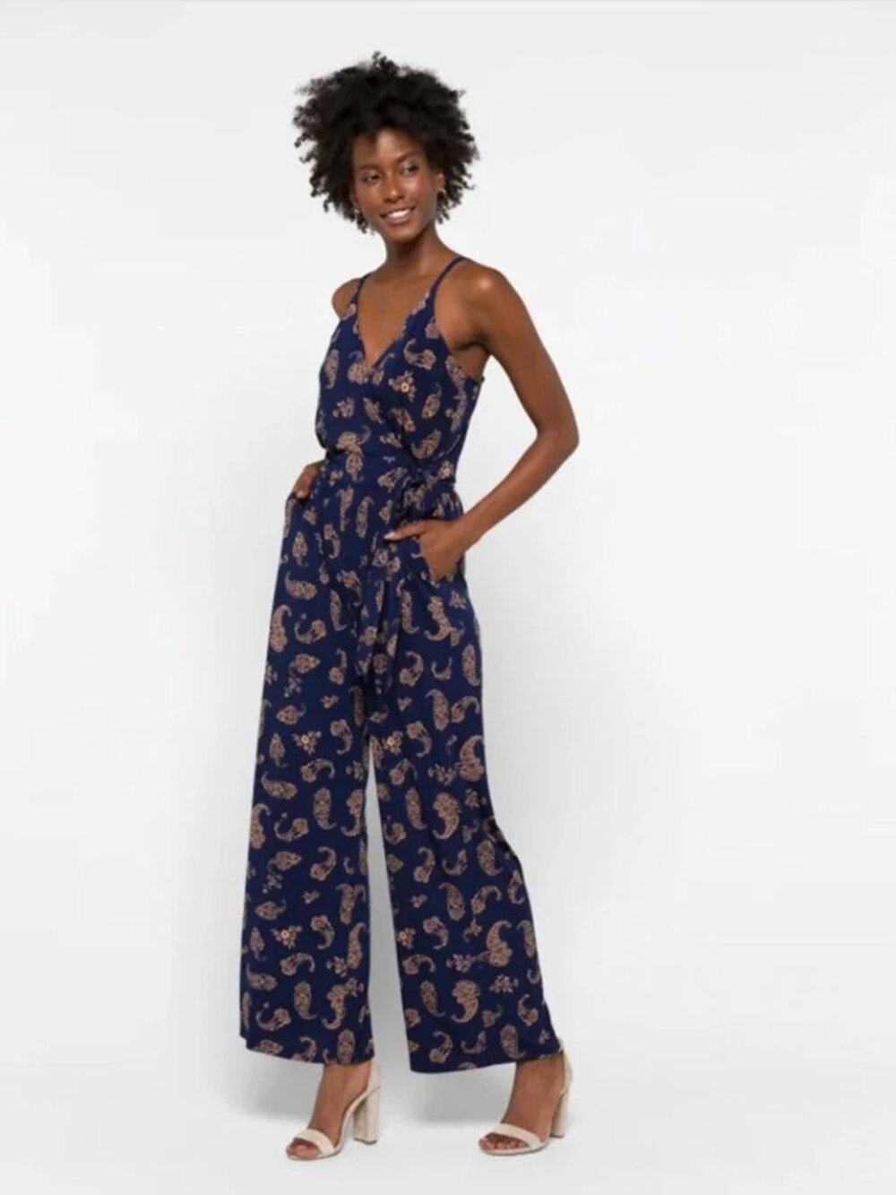 Kaileigh Rochelle Paisley Wide-Leg Jumpsuit — New With Tags